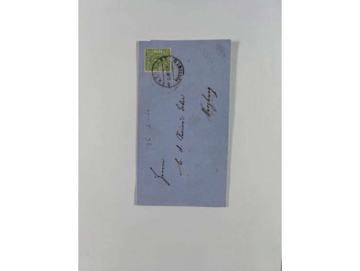 1851/1920, interessante gestempelte Sammlung mit 27 Briefen, dabei “MERGENTHEIM” L2 klar auf 1851 6 Kr. auf Brief nach Würzbu