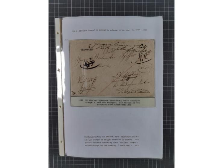 1745/1882, Bruchsal, Sammlung von ca. 160 markenlosen Belegen mit meist Vorphila und nur wenige spätere Dienstbriefe, u.a. ad