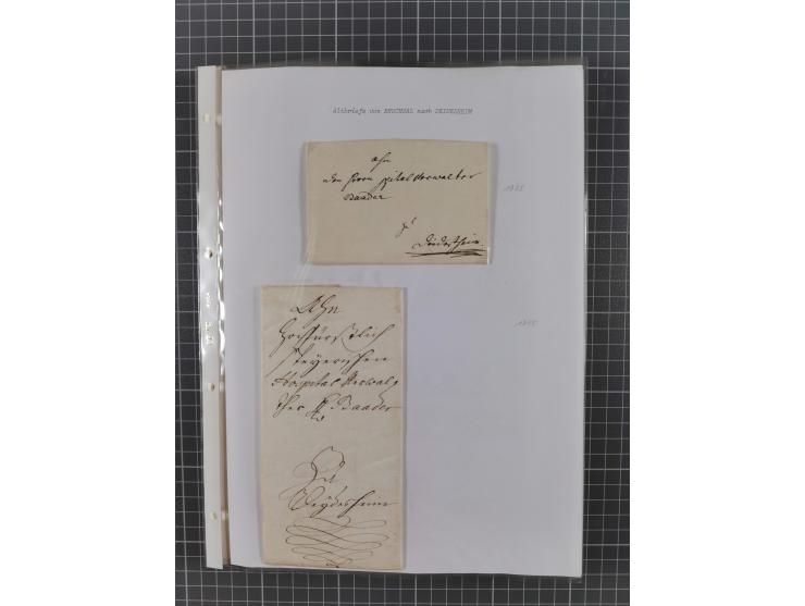 1745/1882, Bruchsal, Sammlung von ca. 160 markenlosen Belegen mit meist Vorphila und nur wenige spätere Dienstbriefe, u.a. ad