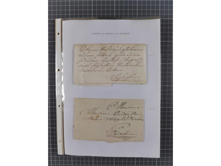 1745/1882, Bruchsal, Sammlung von ca. 160 markenlosen Belegen mit meist Vorphila und nur wenige spätere Dienstbriefe, u.a. ad