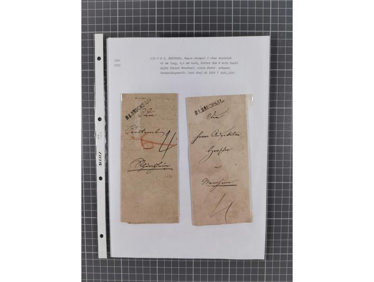 1745/1882, Bruchsal, Sammlung von ca. 160 markenlosen Belegen mit meist Vorphila und nur wenige spätere Dienstbriefe, u.a. ad
