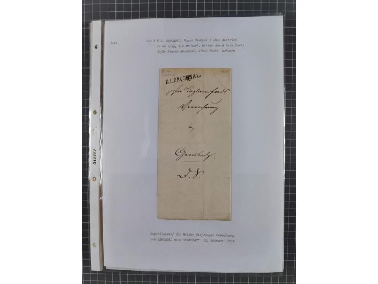 1745/1882, Bruchsal, Sammlung von ca. 160 markenlosen Belegen mit meist Vorphila und nur wenige spätere Dienstbriefe, u.a. ad