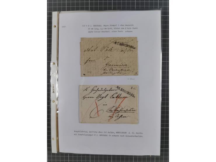 1745/1882, Bruchsal, Sammlung von ca. 160 markenlosen Belegen mit meist Vorphila und nur wenige spätere Dienstbriefe, u.a. ad