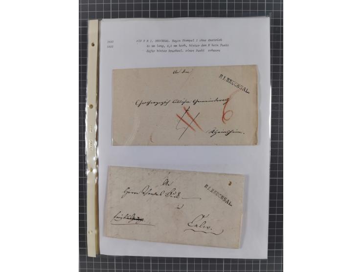 1745/1882, Bruchsal, Sammlung von ca. 160 markenlosen Belegen mit meist Vorphila und nur wenige spätere Dienstbriefe, u.a. ad