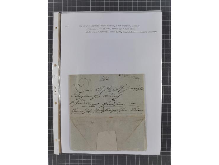 1745/1882, Bruchsal, Sammlung von ca. 160 markenlosen Belegen mit meist Vorphila und nur wenige spätere Dienstbriefe, u.a. ad