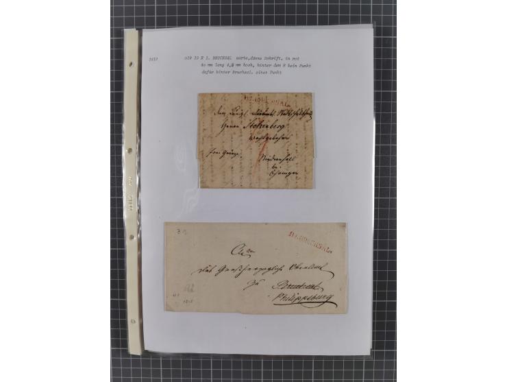 1745/1882, Bruchsal, Sammlung von ca. 160 markenlosen Belegen mit meist Vorphila und nur wenige spätere Dienstbriefe, u.a. ad