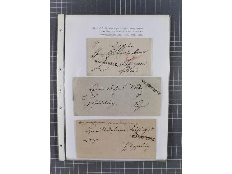 1745/1882, Bruchsal, Sammlung von ca. 160 markenlosen Belegen mit meist Vorphila und nur wenige spätere Dienstbriefe, u.a. ad