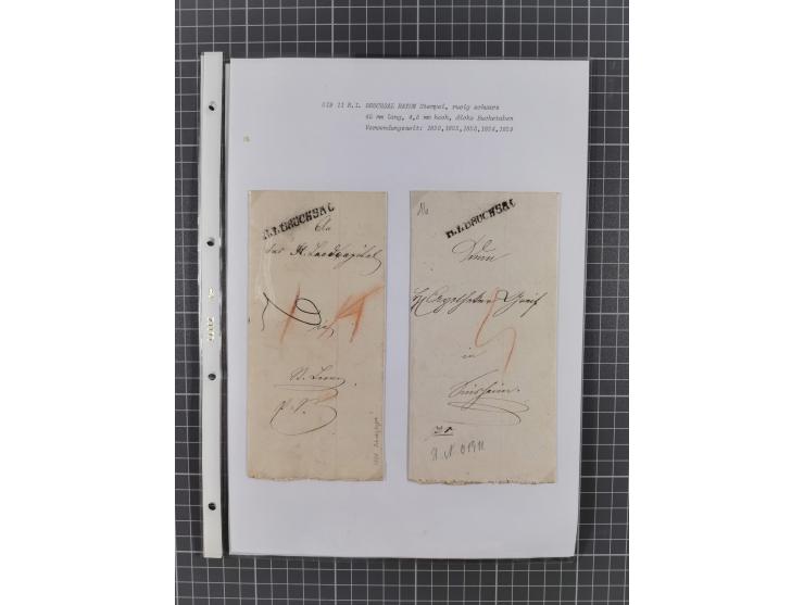 1745/1882, Bruchsal, Sammlung von ca. 160 markenlosen Belegen mit meist Vorphila und nur wenige spätere Dienstbriefe, u.a. ad