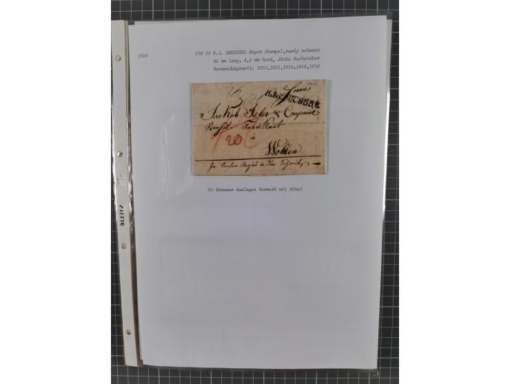 1745/1882, Bruchsal, Sammlung von ca. 160 markenlosen Belegen mit meist Vorphila und nur wenige spätere Dienstbriefe, u.a. ad
