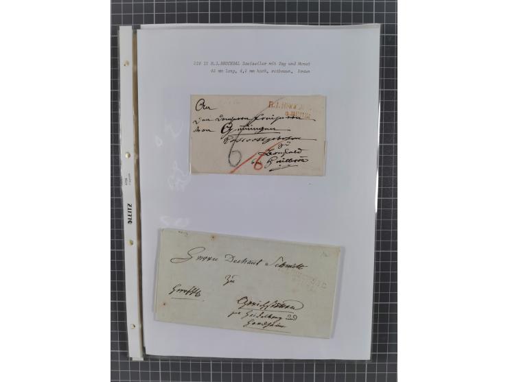 1745/1882, Bruchsal, Sammlung von ca. 160 markenlosen Belegen mit meist Vorphila und nur wenige spätere Dienstbriefe, u.a. ad