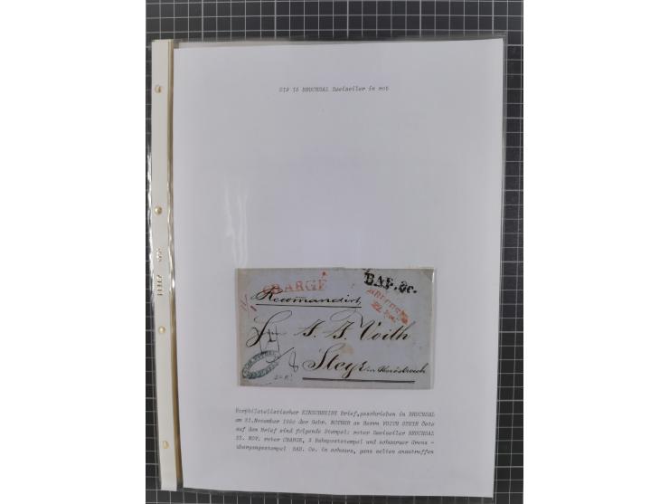 1745/1882, Bruchsal, Sammlung von ca. 160 markenlosen Belegen mit meist Vorphila und nur wenige spätere Dienstbriefe, u.a. ad