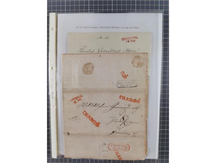 1745/1882, Bruchsal, Sammlung von ca. 160 markenlosen Belegen mit meist Vorphila und nur wenige spätere Dienstbriefe, u.a. ad