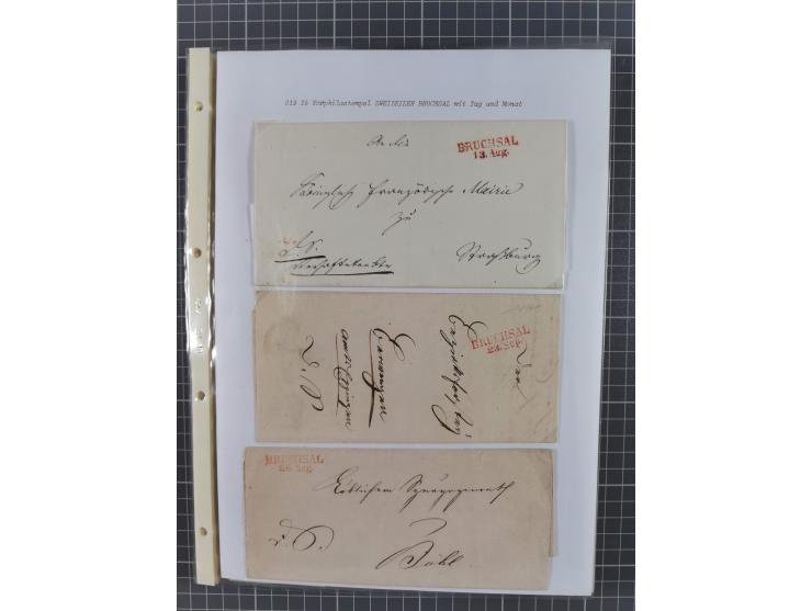 1745/1882, Bruchsal, Sammlung von ca. 160 markenlosen Belegen mit meist Vorphila und nur wenige spätere Dienstbriefe, u.a. ad