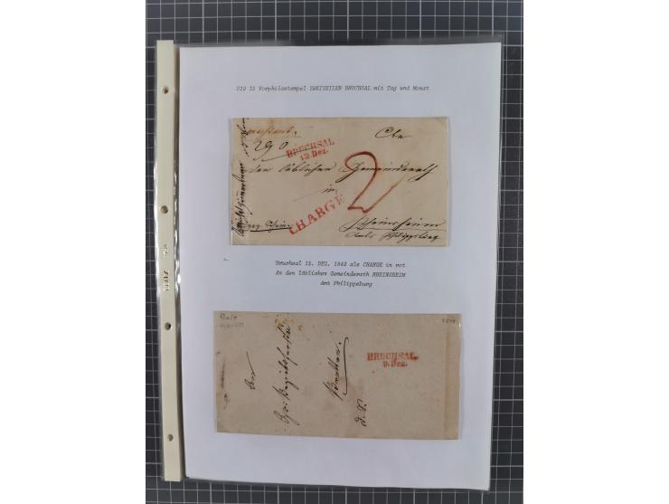 1745/1882, Bruchsal, Sammlung von ca. 160 markenlosen Belegen mit meist Vorphila und nur wenige spätere Dienstbriefe, u.a. ad