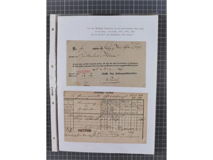 1745/1882, Bruchsal, Sammlung von ca. 160 markenlosen Belegen mit meist Vorphila und nur wenige spätere Dienstbriefe, u.a. ad