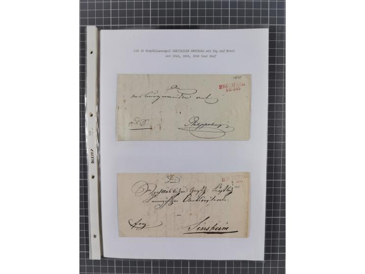 1745/1882, Bruchsal, Sammlung von ca. 160 markenlosen Belegen mit meist Vorphila und nur wenige spätere Dienstbriefe, u.a. ad