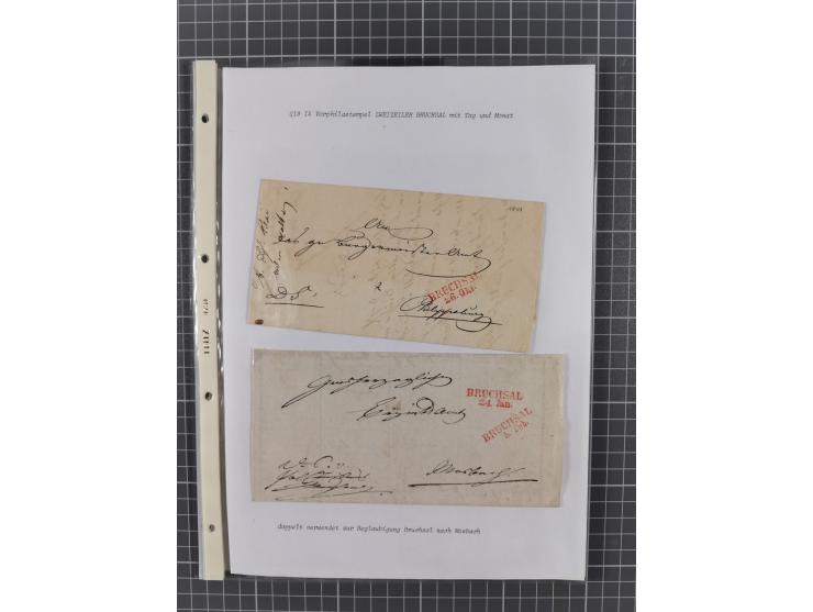 1745/1882, Bruchsal, Sammlung von ca. 160 markenlosen Belegen mit meist Vorphila und nur wenige spätere Dienstbriefe, u.a. ad