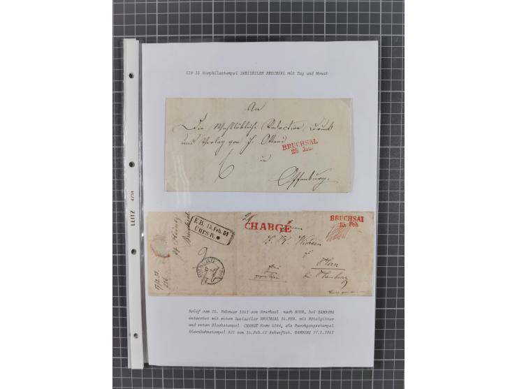 1745/1882, Bruchsal, Sammlung von ca. 160 markenlosen Belegen mit meist Vorphila und nur wenige spätere Dienstbriefe, u.a. ad