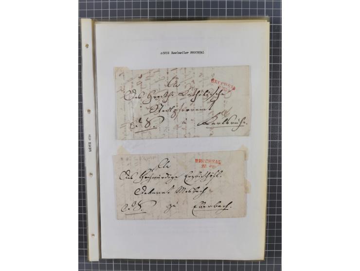 1745/1882, Bruchsal, Sammlung von ca. 160 markenlosen Belegen mit meist Vorphila und nur wenige spätere Dienstbriefe, u.a. ad