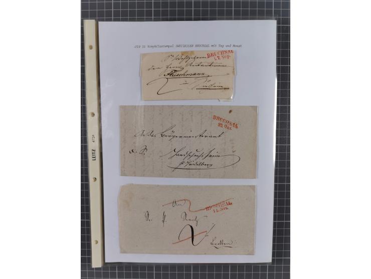 1745/1882, Bruchsal, Sammlung von ca. 160 markenlosen Belegen mit meist Vorphila und nur wenige spätere Dienstbriefe, u.a. ad