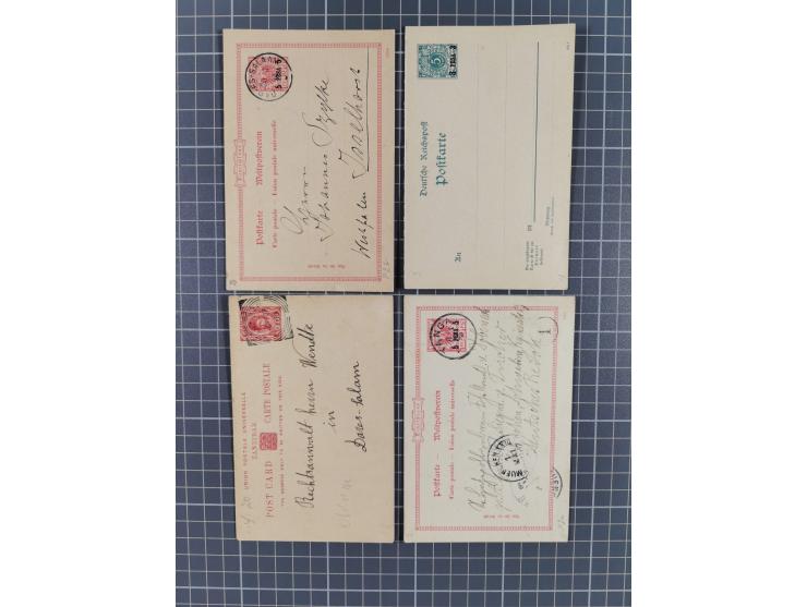 1893/1915, Partie von ca. 130 Belegen, meist Ganzsachenkarten und Ansichtskarten gebraucht/ungebraucht, teils Beförderungsspu