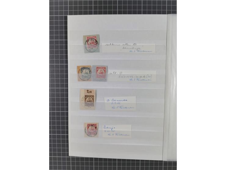 1896/1914, gestempelte Sammlungspartie ab einigen Vorläufern, Stempelstudie mit u.a. Jukaduma, Marienberg, Ukoko, ferner acht