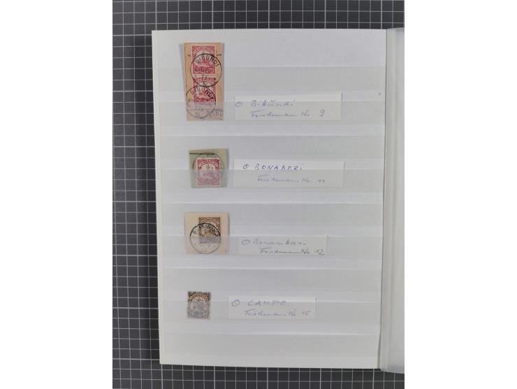 1896/1914, gestempelte Sammlungspartie ab einigen Vorläufern, Stempelstudie mit u.a. Jukaduma, Marienberg, Ukoko, ferner acht