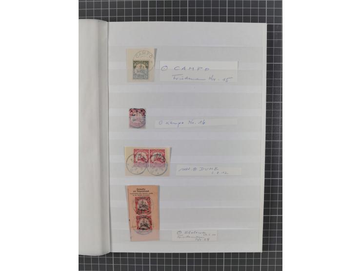 1896/1914, gestempelte Sammlungspartie ab einigen Vorläufern, Stempelstudie mit u.a. Jukaduma, Marienberg, Ukoko, ferner acht