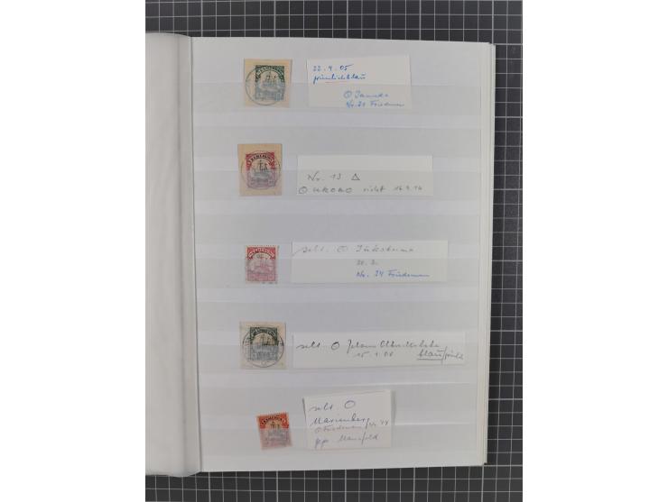 1896/1914, gestempelte Sammlungspartie ab einigen Vorläufern, Stempelstudie mit u.a. Jukaduma, Marienberg, Ukoko, ferner acht