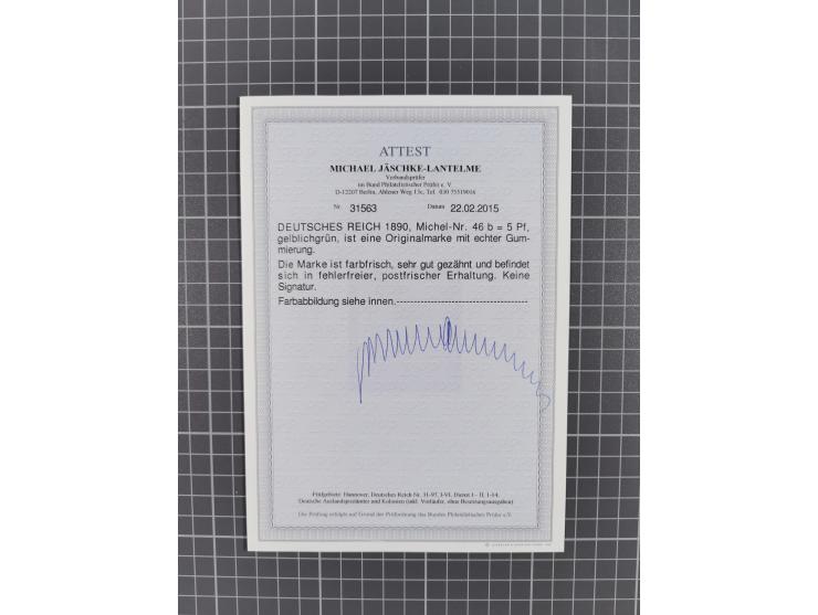 1875/1900, oft postfrische, teils ungebrauchte Sammlung von 19 Marken, einiges ist signiert BPP, MiNr. 46b postfrisch unsigni