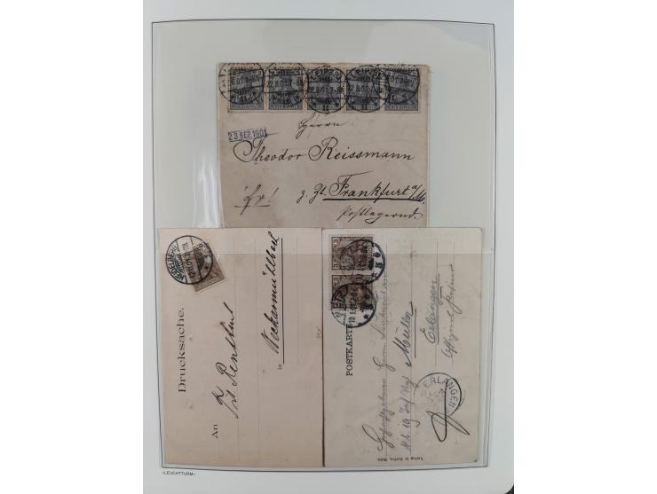 1900/1922, Sammlung von 75 Briefen und Karten mit Einzel-, Mehrfach- und Mischfrankaturen, Verwendungsformen Einschreiben, Ei
