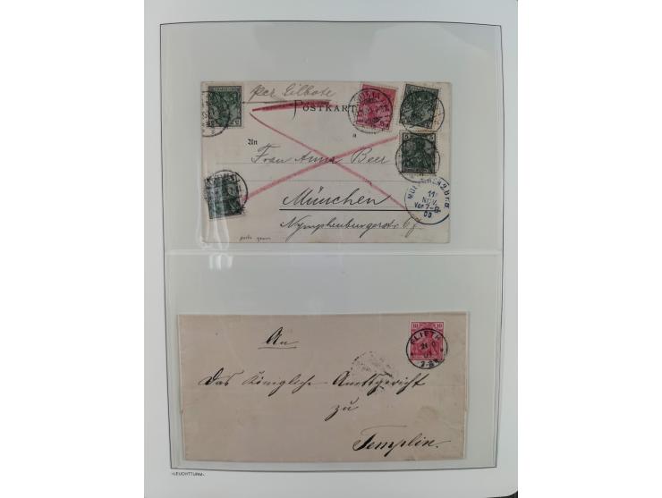 1900/1922, Sammlung von 75 Briefen und Karten mit Einzel-, Mehrfach- und Mischfrankaturen, Verwendungsformen Einschreiben, Ei