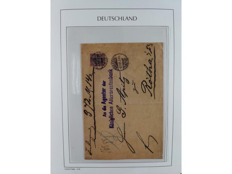 1900/1922, Sammlung von 75 Briefen und Karten mit Einzel-, Mehrfach- und Mischfrankaturen, Verwendungsformen Einschreiben, Ei