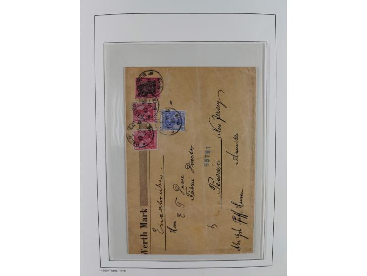 1900/1922, Sammlung von 75 Briefen und Karten mit Einzel-, Mehrfach- und Mischfrankaturen, Verwendungsformen Einschreiben, Ei