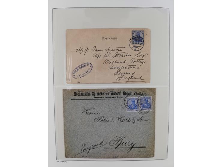 1900/1922, Sammlung von 75 Briefen und Karten mit Einzel-, Mehrfach- und Mischfrankaturen, Verwendungsformen Einschreiben, Ei