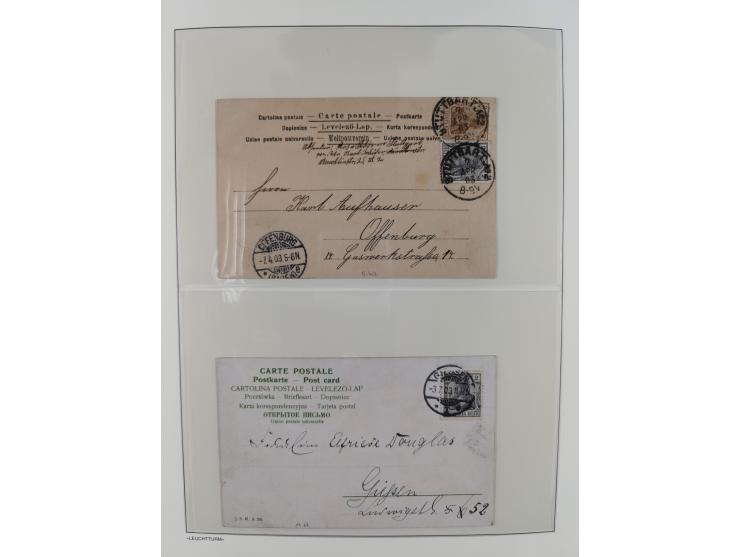 1900/1922, Sammlung von 75 Briefen und Karten mit Einzel-, Mehrfach- und Mischfrankaturen, Verwendungsformen Einschreiben, Ei