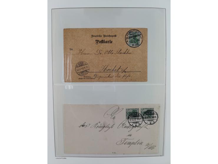 1900/1922, Sammlung von 75 Briefen und Karten mit Einzel-, Mehrfach- und Mischfrankaturen, Verwendungsformen Einschreiben, Ei