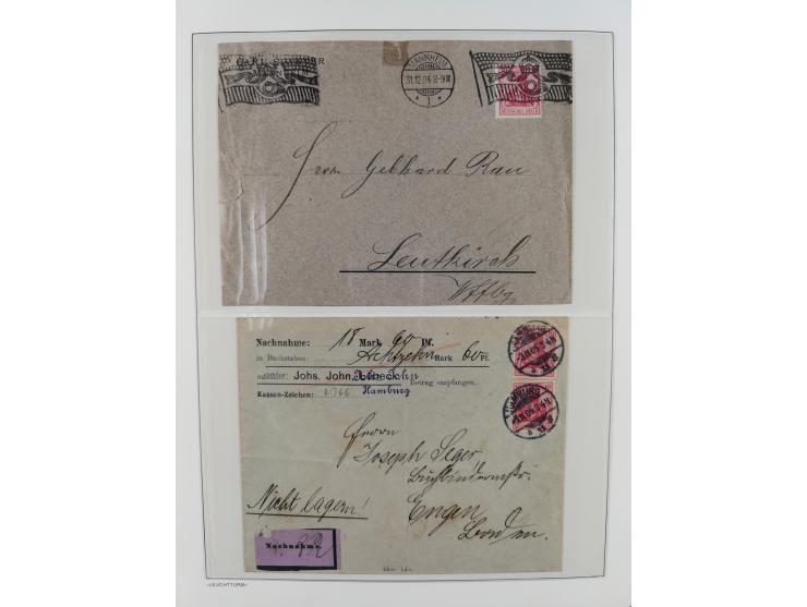 1900/1922, Sammlung von 75 Briefen und Karten mit Einzel-, Mehrfach- und Mischfrankaturen, Verwendungsformen Einschreiben, Ei
