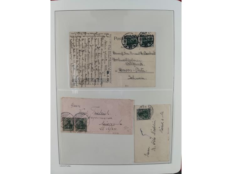 1900/1922, Sammlung von 75 Briefen und Karten mit Einzel-, Mehrfach- und Mischfrankaturen, Verwendungsformen Einschreiben, Ei