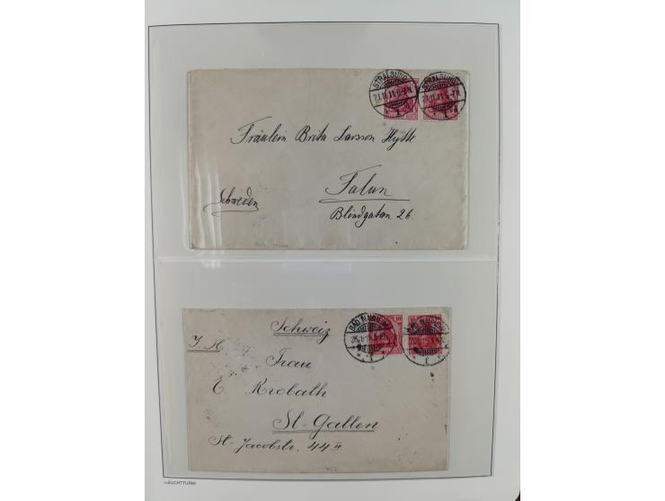 1900/1922, Sammlung von 75 Briefen und Karten mit Einzel-, Mehrfach- und Mischfrankaturen, Verwendungsformen Einschreiben, Ei