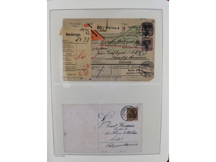 1900/1922, Sammlung von 75 Briefen und Karten mit Einzel-, Mehrfach- und Mischfrankaturen, Verwendungsformen Einschreiben, Ei