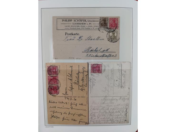 1900/1922, Sammlung von 75 Briefen und Karten mit Einzel-, Mehrfach- und Mischfrankaturen, Verwendungsformen Einschreiben, Ei