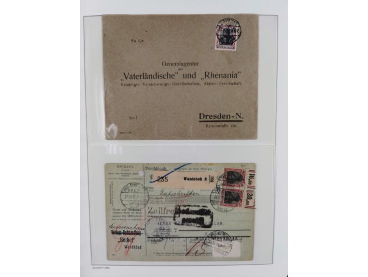 1900/1922, Sammlung von 75 Briefen und Karten mit Einzel-, Mehrfach- und Mischfrankaturen, Verwendungsformen Einschreiben, Ei