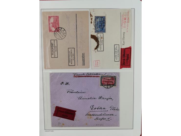 1900/1922, Sammlung von 75 Briefen und Karten mit Einzel-, Mehrfach- und Mischfrankaturen, Verwendungsformen Einschreiben, Ei