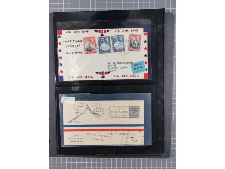 Karbik: 1930/45, Partie mit 15 Luftpost-Briefen, meist Erstflüge, dabei u.a. Erstflug “Jamaika -Europa” 1939 und “First Daily