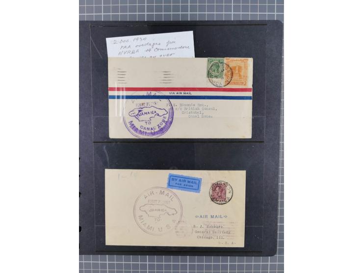 Karbik: 1930/45, Partie mit 15 Luftpost-Briefen, meist Erstflüge, dabei u.a. Erstflug “Jamaika -Europa” 1939 und “First Daily