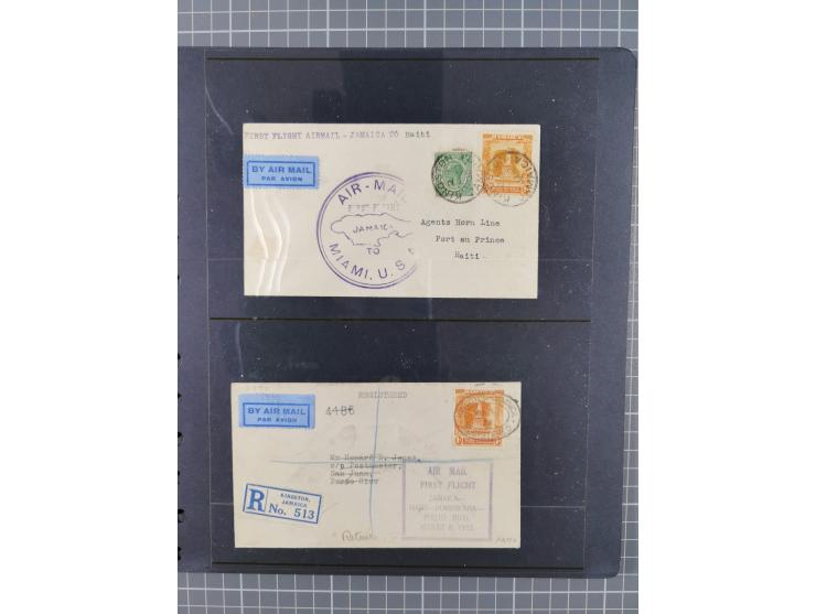 Karbik: 1930/45, Partie mit 15 Luftpost-Briefen, meist Erstflüge, dabei u.a. Erstflug “Jamaika -Europa” 1939 und “First Daily