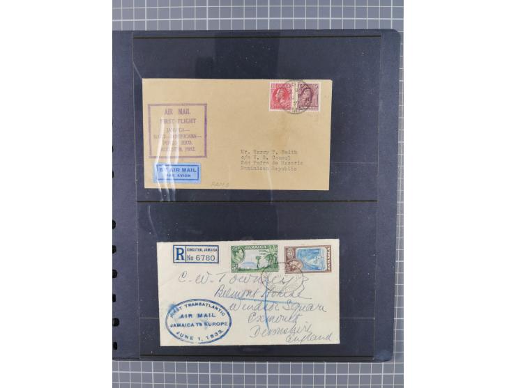 Karbik: 1930/45, Partie mit 15 Luftpost-Briefen, meist Erstflüge, dabei u.a. Erstflug “Jamaika -Europa” 1939 und “First Daily