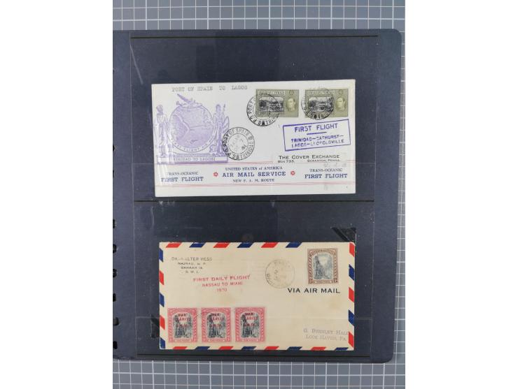 Karbik: 1930/45, Partie mit 15 Luftpost-Briefen, meist Erstflüge, dabei u.a. Erstflug “Jamaika -Europa” 1939 und “First Daily