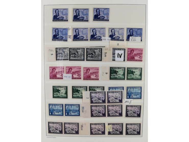 1934/1945, gestempelte und postfrische/ungebrauchte Partie mit Gummi- und Wasserzeichen-Varianten und Plattenfehlern,etliches